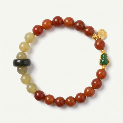 Hetian Jade Kuka Seed Gourd Bracelet | LanKio Abundance Gourd