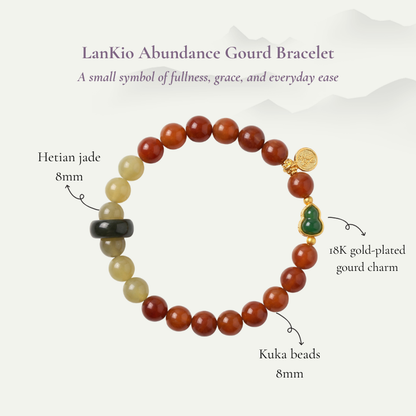 Hetian Jade Kuka Seed Gourd Bracelet | LanKio Abundance Gourd