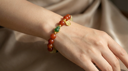 Hetian Jade Kuka Seed Gourd Bracelet | LanKio Abundance Gourd