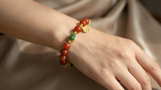 Hetian Jade Kuka Seed Gourd Bracelet | LanKio Abundance Gourd