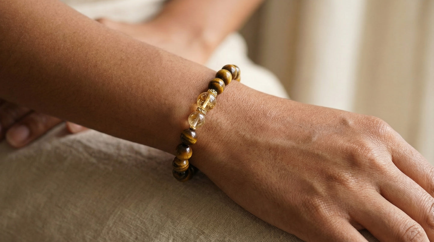 Tiger's Eye Golden Quartz Bracelet | LanKio Solar Command