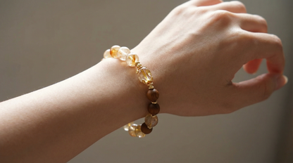 Citrine Thuja Wood Osmanthus Bracelet | LanKio Golden Grove