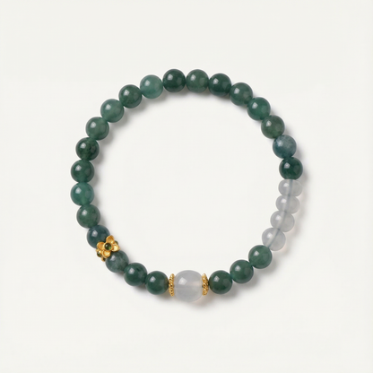 Jade Clear Quartz Osmanthus Bracelet | LanKio Osmanthus Grace