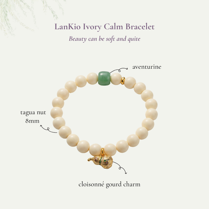 Tagua Nut Aventurine Gourd Bracelet | LanKio Ivory Calm