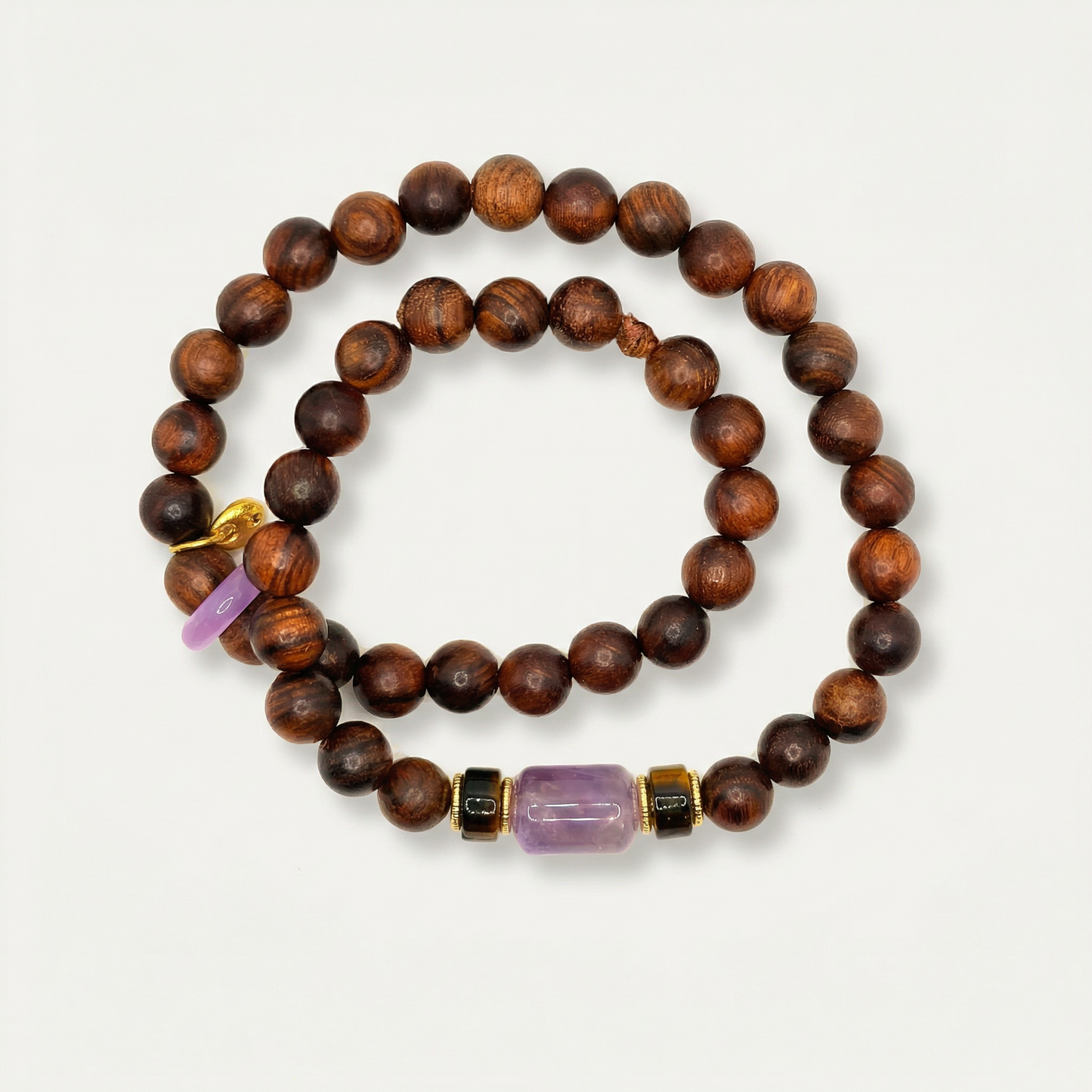 Huali Rosewood Amethyst Tiger's Eye Wrap Bracelet | LanKio Ruyi Passage